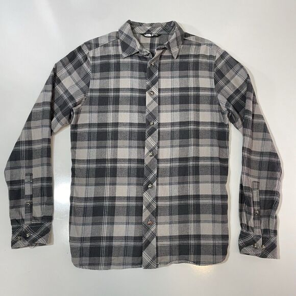 The North Face Men’s Gray Black Plaid Flannel Lightweight Shirt Cotton Small - Picture 1 of 8